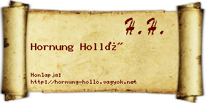 Hornung Holló névjegykártya
